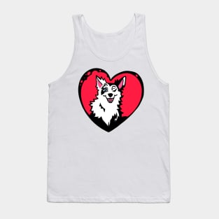 Heart wink dog car sticker plus Tank Top